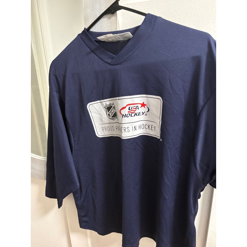 Pure Hockey USA Hockey NHL Proud Partners Navy Blue Jersey Shirt Youth Medium